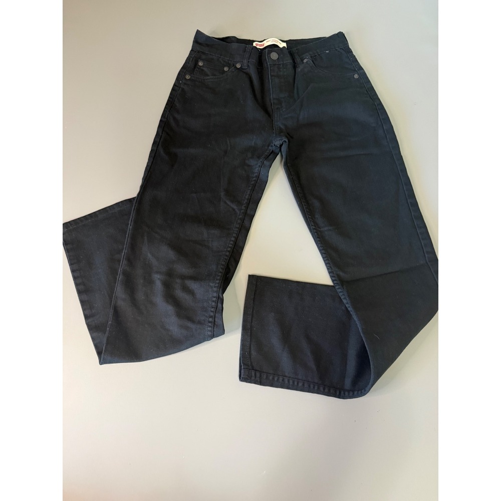 Levis 502 Regular Taper Jeans Black Boys 16 Reg W28 x L28 Stretch Denim Pants